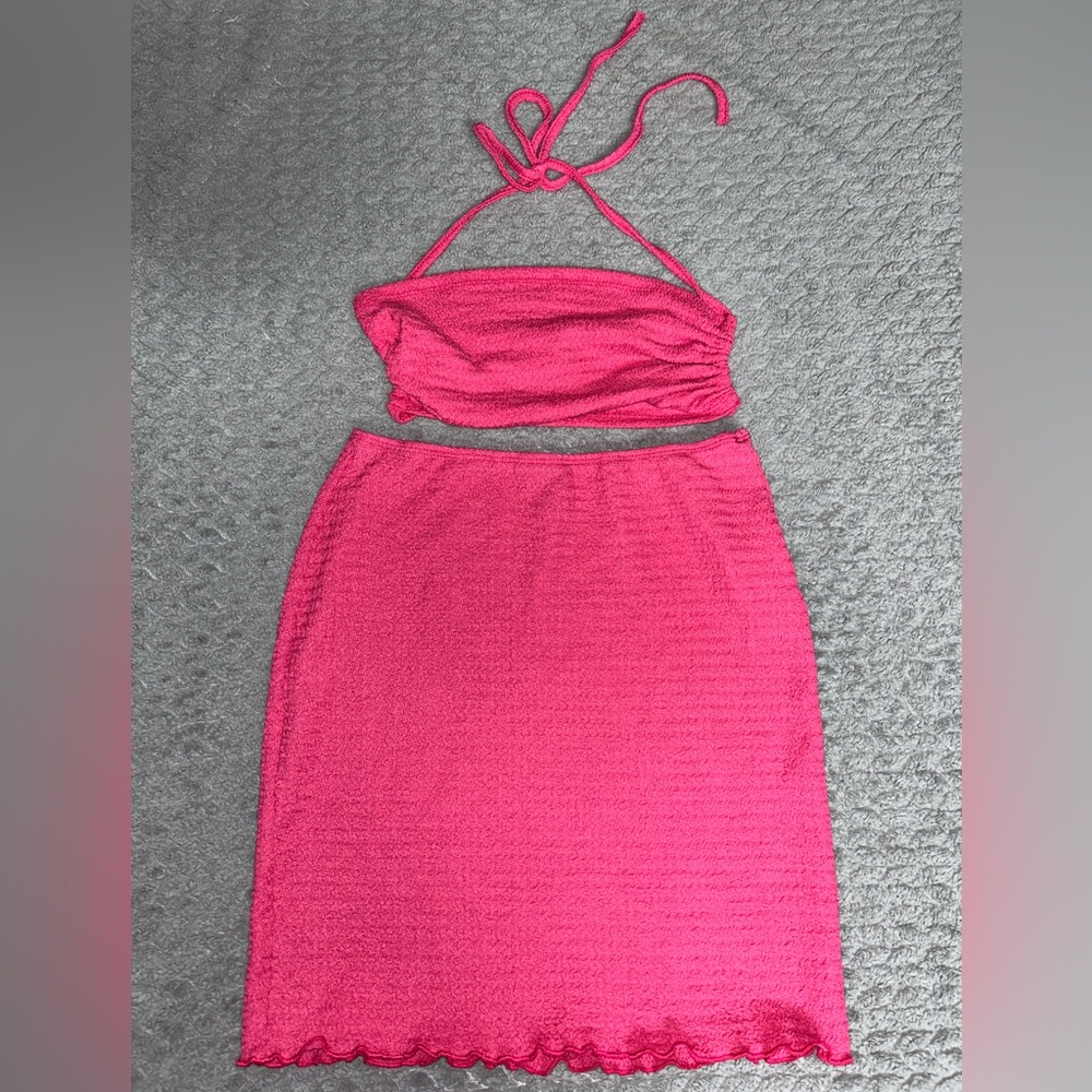 two piece pink set